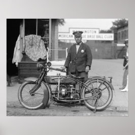 Pôster Oficial de Polícia de Motocicleta, 1922. Foto Anti