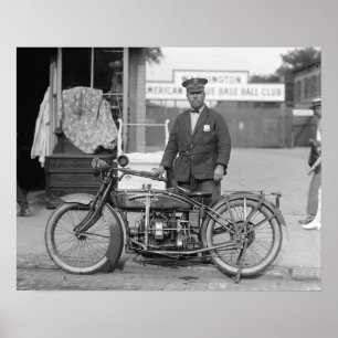 Pôster Oficial de Polícia de Motocicleta, 1922. Foto Anti