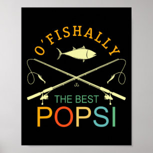 Poster Oficialmente O Melhor Avô de Pesca Vintage Popsi