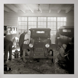Pôster Oficina de carroceria, 1926. Foto antiga