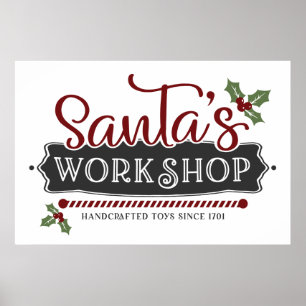 Poster Oficina de Papais noeis de Natal Festivos 