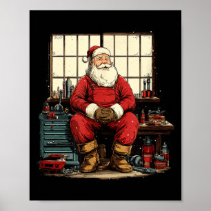 Poster Oficina Legal Papai Noel Com Chaves de Fenda Fanta