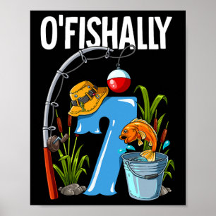 Poster O'fishally 7 Anos Idade 7º Aniversário Pesca 1