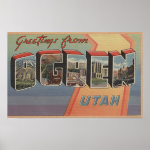 Pôster Ogden, letra ScenesOgden de UtahLarge, UT
