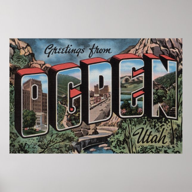 Poster Ogden, UtahLarge - Letra ScenesOgden, UT 2 (Frente)