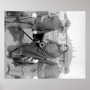 Pôster Oglala Indian Plmuito Horses com 2 Soldados Branco