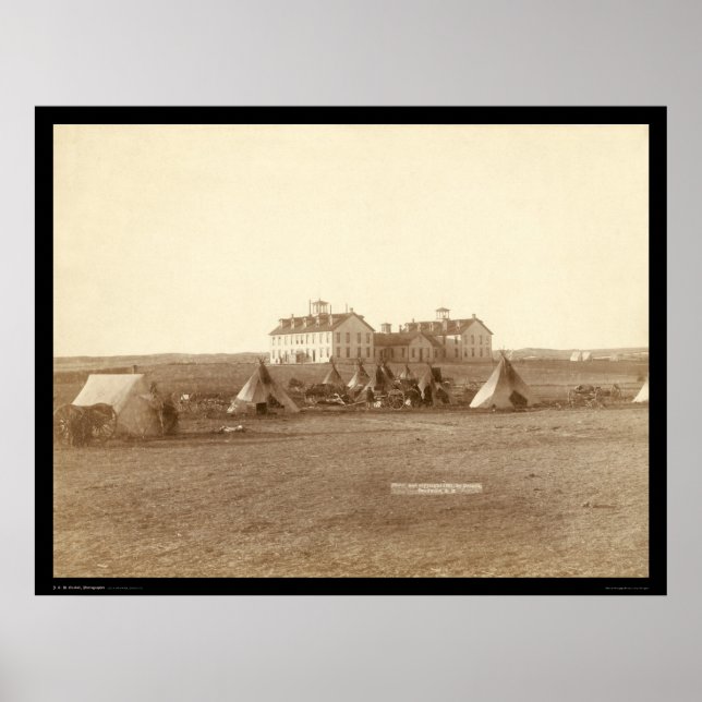 Poster Oglala School & Indian Camp Ridge SD 1891 (Frente)