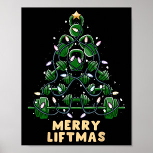 Poster Oh Árvore de Liftmas Kettlebell Academia Christmas