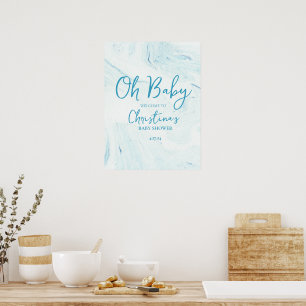 Poster Oh Baby Blue Marble Sinal de boas-vindas Conselho 