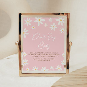 Poster Oh Baby Boho Daisy Chá de fraldas Não diga amor