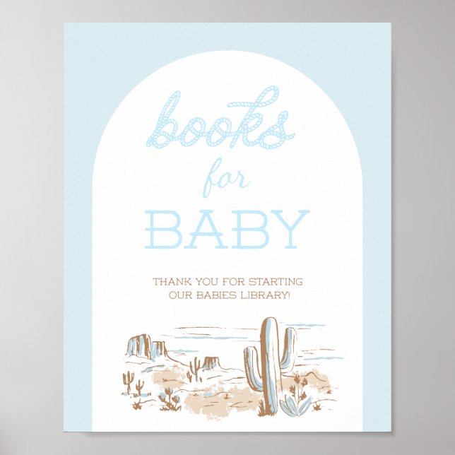 Poster Oh Baby Cowboy Shower Books for Baby  (Frente)