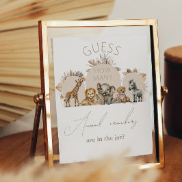 Poster Oh Baby Safari Boho Chá jogo de bolachas de animai