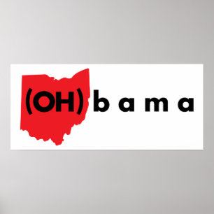 Poster (OH)bama - Vermelho e Preto