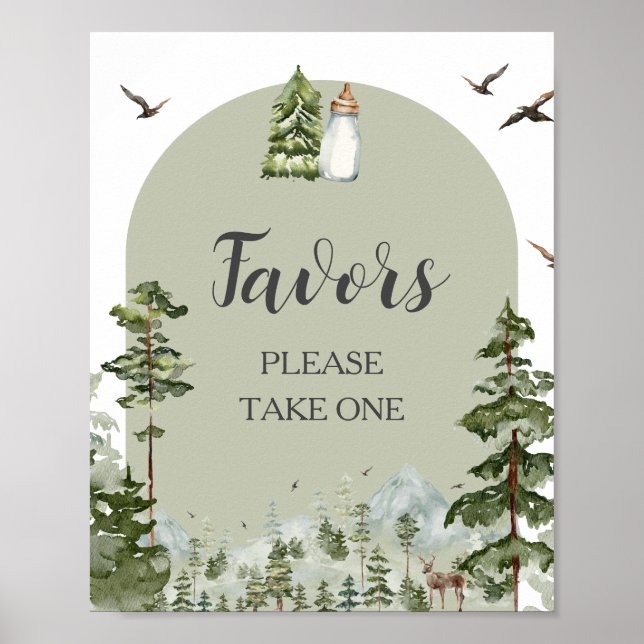 Poster Oh Boy Adventure Pine Forest Chá de fraldas Favori (Frente)