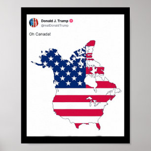 Poster Oh Canadá, Engraçado Mapa Dos Eua