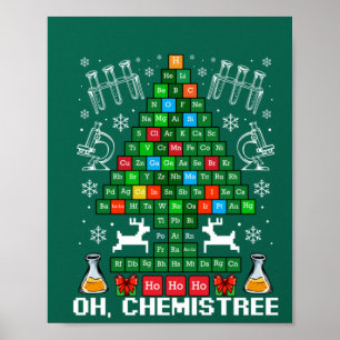 Poster Oh Chemistree Christmas Chemistry Periódico