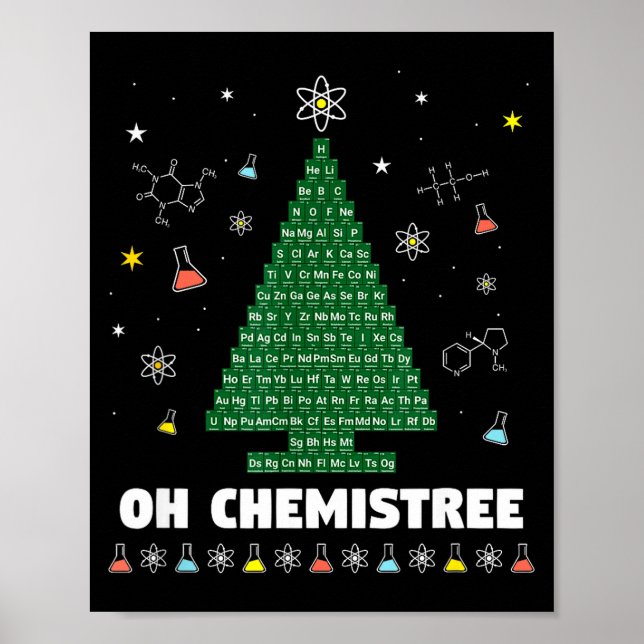 Poster Oh Chemistree Periodic Table Chemistry Christmas T (Frente)