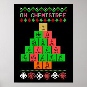 Poster Oh Chemistree - Suéter De Natal Feio Para Químic