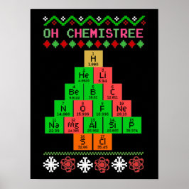 Poster Oh Chemistree - Suéter De Natal Feio Para Químico