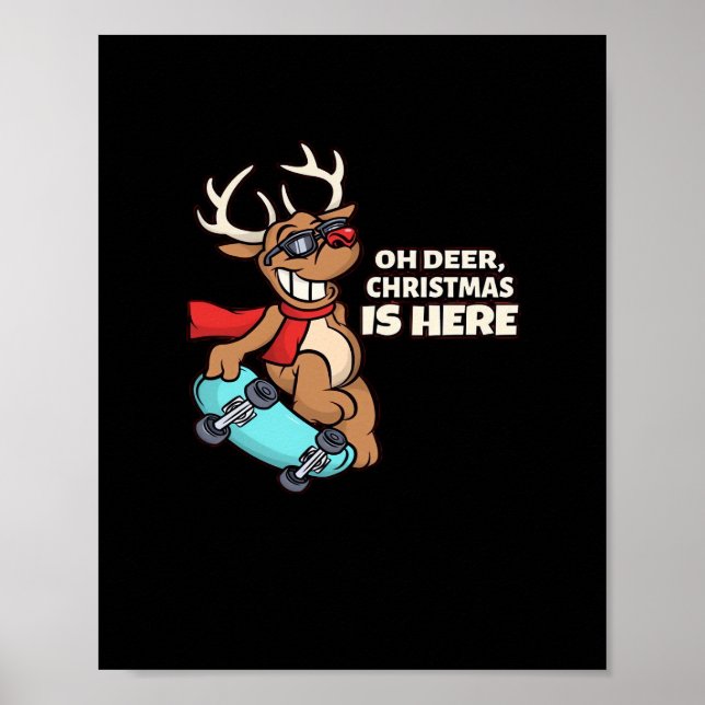 Poster Oh Deer Christmas Celebration Holiday Design  (Frente)