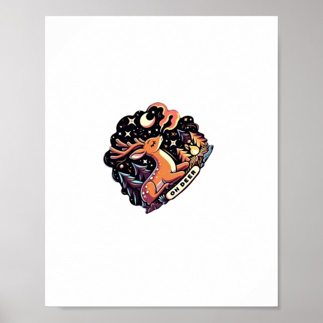 Poster Oh Deer Contemporary Graphic Vibe  (Frente)