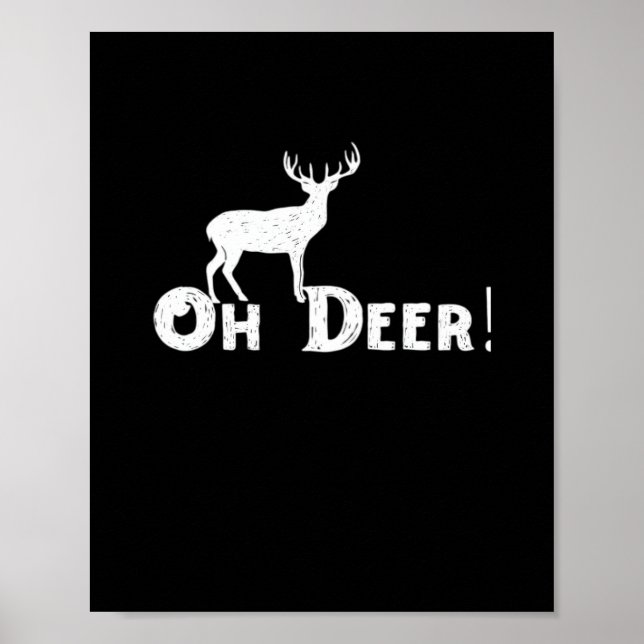 Poster Oh Deer Estilo Gráfico Limpo  (Frente)