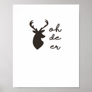 Poster Oh Deer Estilo Gráfico Moderno 