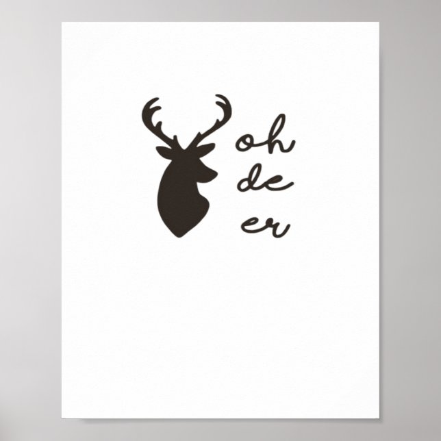 Poster Oh Deer Estilo Gráfico Moderno  (Frente)