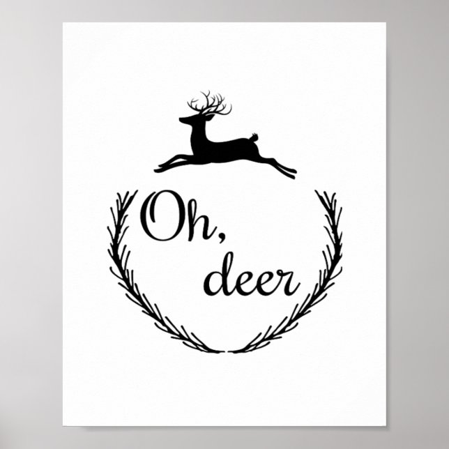 Poster Oh Deer Funny Style Design  (Frente)