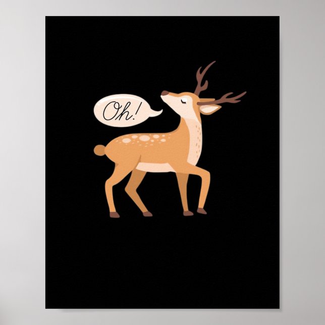 Poster Oh Deer Minimal Estética Limpa  (Frente)