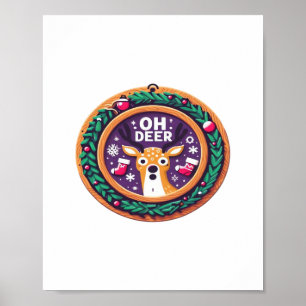 Poster Oh Deer Natal Design Festivo