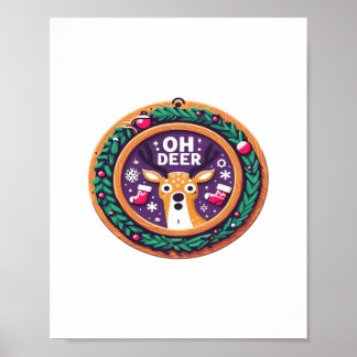 Poster Oh Deer Natal Design Festivo de Férias