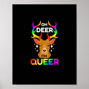 Poster Oh Deer Queer Estilo Criativo Moderno