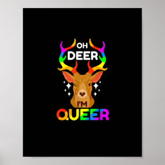 Poster Oh Deer Queer Estilo Criativo Moderno