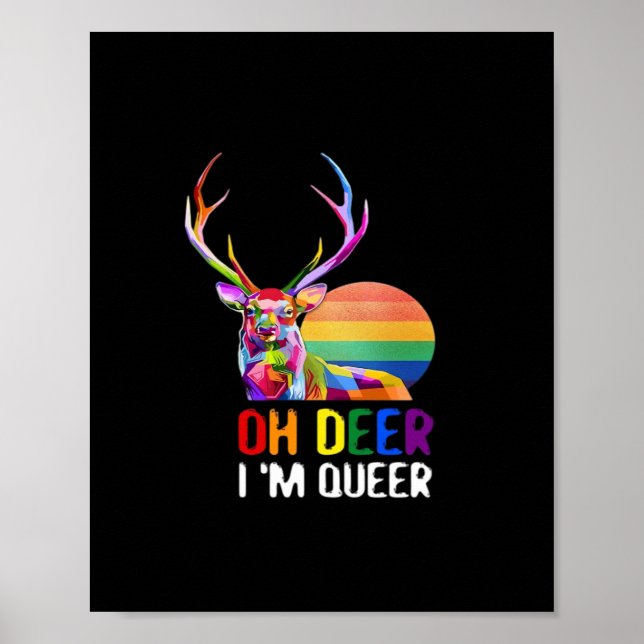 Poster Oh Deer Queer Minimal Modern Style  (Frente)