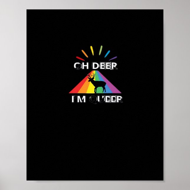 Poster Oh Deer Queer Trendy Aesthetic Design  (Frente)
