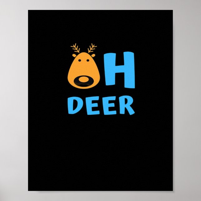 Poster Oh Deer Retro Holiday Vibe  (Frente)