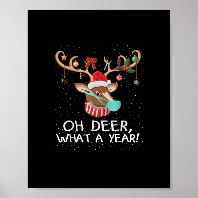 Poster Oh Deer What a Year Christmas Family Style  (Frente)