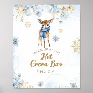 Poster Oh Deer Winter Baby Boy Chá Bar Cacau