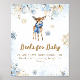 Poster Oh Deer Winter Baby Boy Livros de Chá