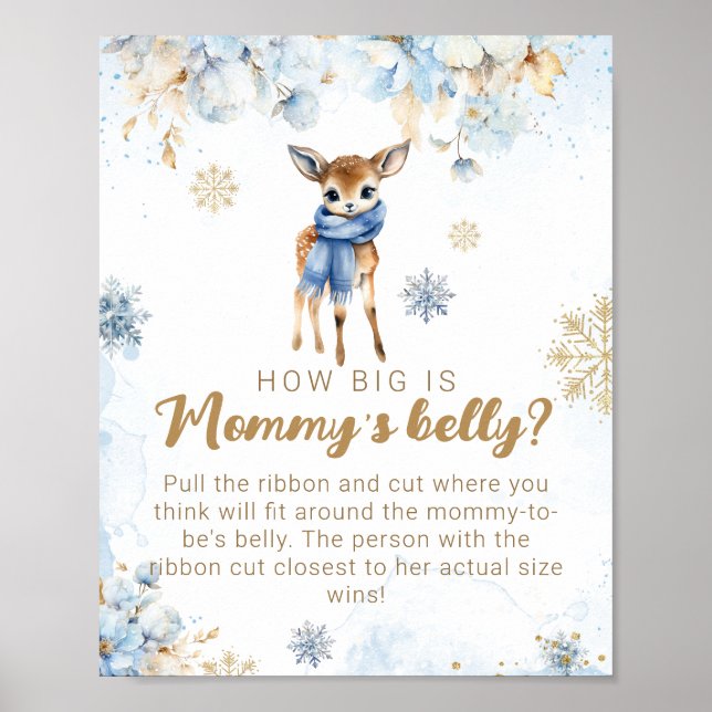 Poster Oh Deer Winter Baby Boy Mamãe Belga Jogo (Frente)