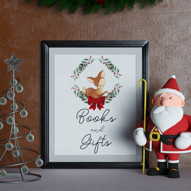 Poster Oh Deer Winter Greenery Bebês Livros e presentes (Criador carregado)