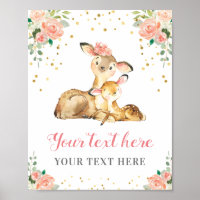 Oh Deer Woodland Baby Girl Shower Personalizado Pê
