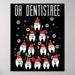 Poster Oh Dentistree Árvore de Natal Dentes Odontologia D