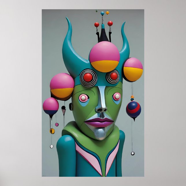 Poster Oh Deus Seu Diabo - Ken Gage Surreal Art (Frente)