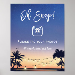 Poster Oh Instagram Hashtag Palm Beach String Lights