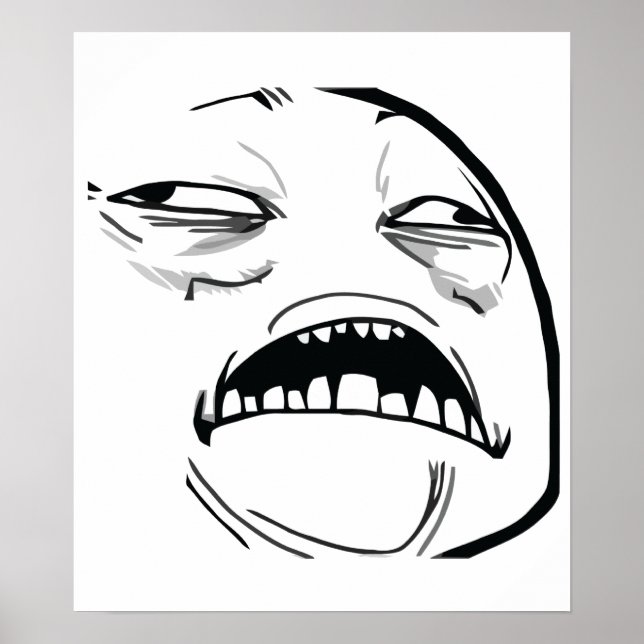 Internet meme Rage comic Zazzle, trollface, white, face, monochrome png