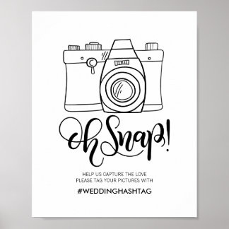 Poster Oh, rápido! - Hashtag de casamento