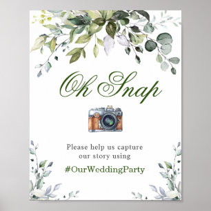 Poster Oh Sinal de Casamento do Snap Watercolor Eucalyptu