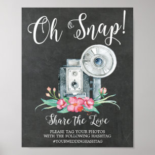 Pôster Oh sinal instantâneo do casamento de Hashtag da